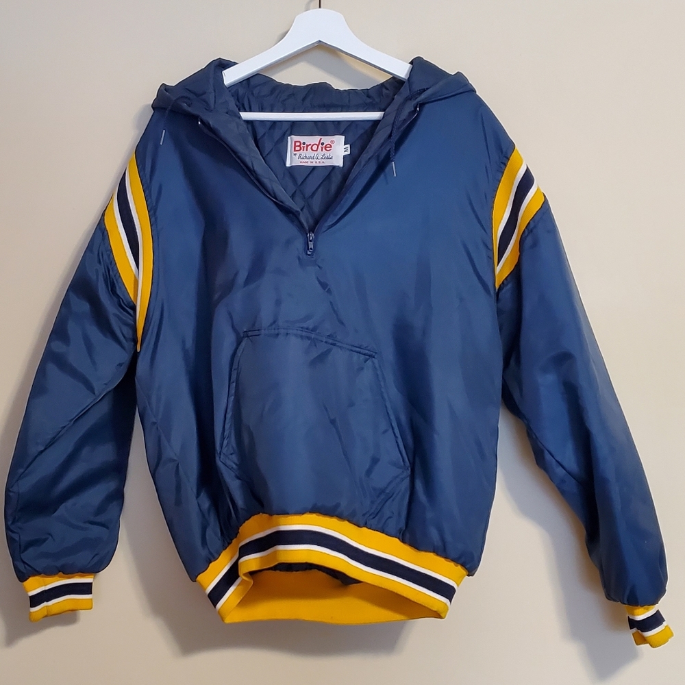 Vtg Birdie Jacket Men's M Blue Yellow Bomber Jacket Coat Richard A Leslie